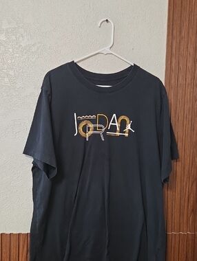 Jordan Black Tee with Yellow and White Logo